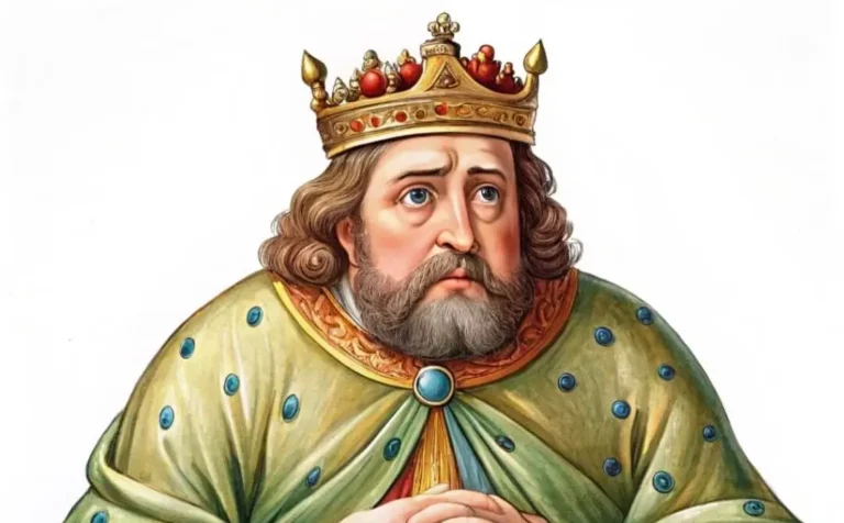 портрет короля Владислава II в короне для исторического гида по Пражскому граду