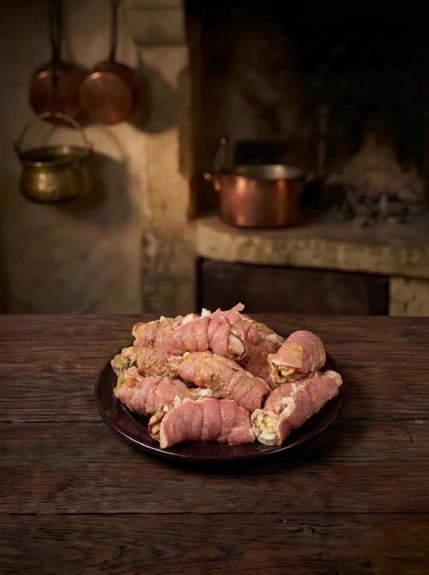сырые рулетики испанская птичка – чешская кухня сырые мясные рулетики испанская птичка перед запеканием – рецепт чешской кухни