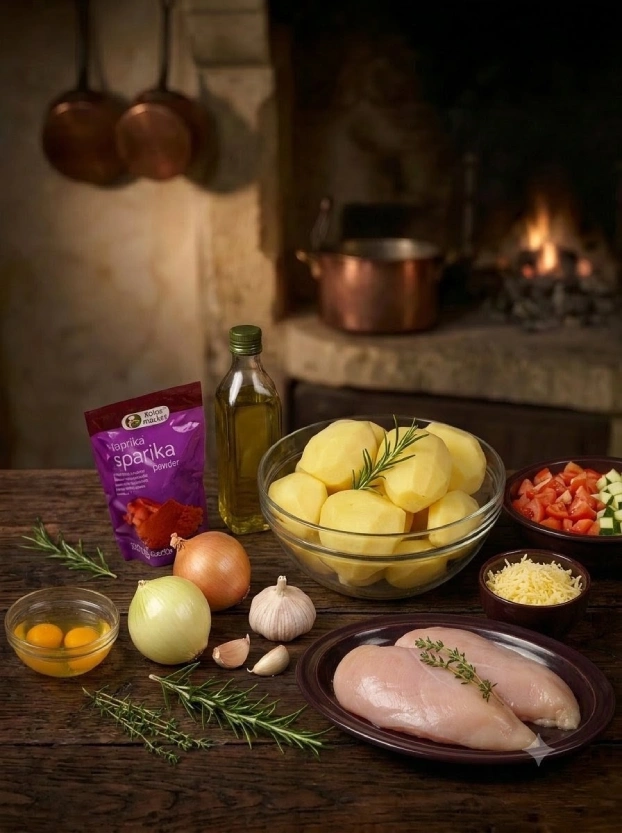 ингредиенты для шницеля по-чешски – куриное филе, яйца и специи