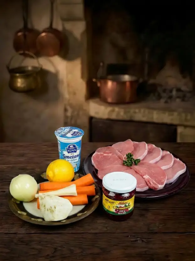 Чешская кухня. Свичкова ингредиенты для приготовления чешской свичковой – говядина, коренья, сметана и брусника